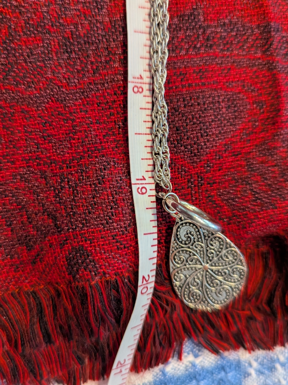 Silver Teardrop Pendant Necklace - Convertible - Picture 3 of 4